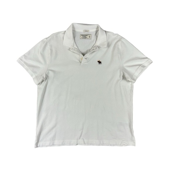 Abercrombie & Fitch Other - Abercrombie & Fitch Stretch Men‎ White Short Sleeve Polo Shirt Sz XL
